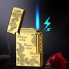 New Classic High End Langsheng Inflatable Windproof Direct Charge Lighter Blue Flame  Business Gift Cigarette Accessories