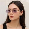 UV 400 Rimless Sunglasses Rectangle Driving Shades Eyewear Vintage Men Sunglasses  Unisex