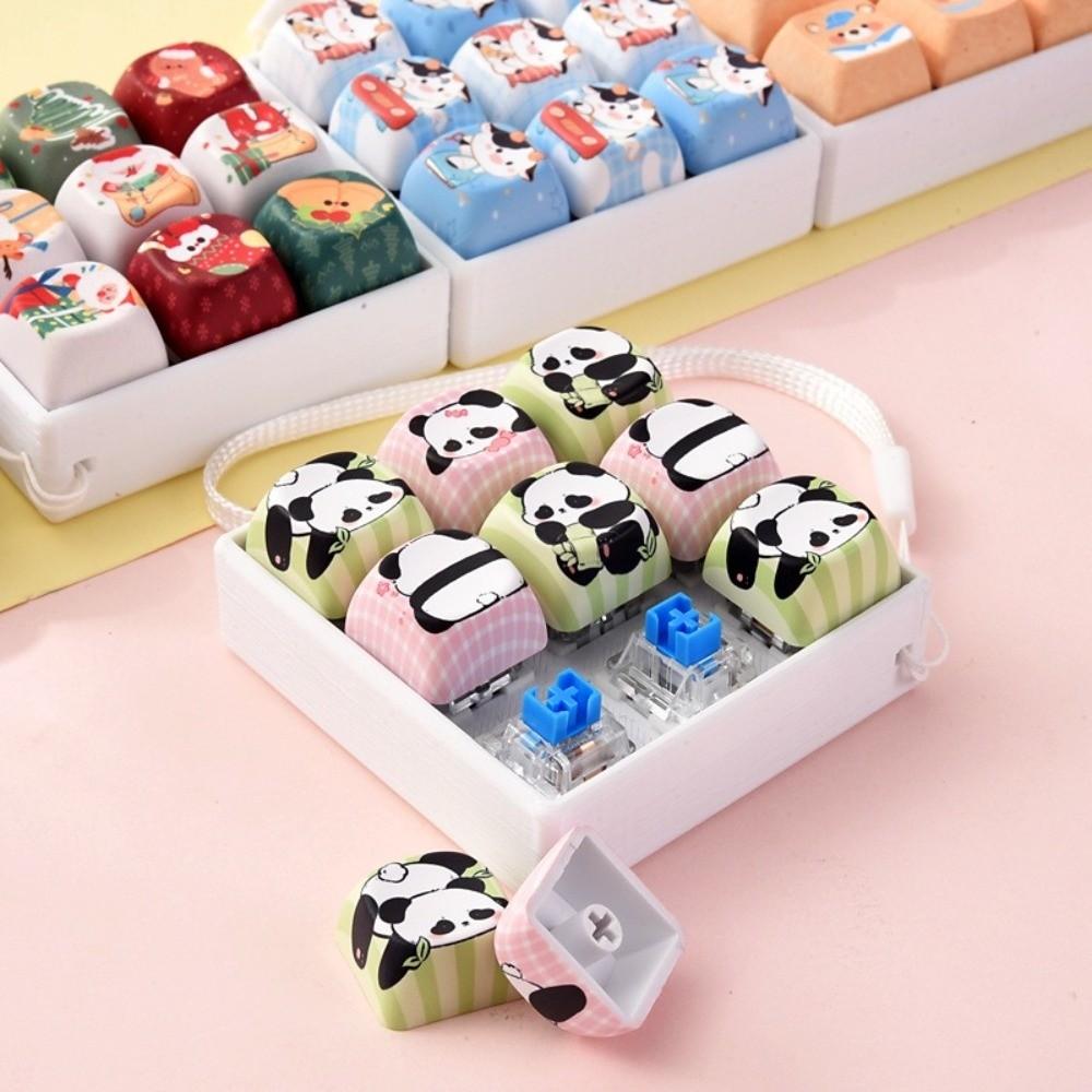 9-Key Keycap Fidget Keychain Creative Keyboard Clicker Toy Keyring Christmas Gift