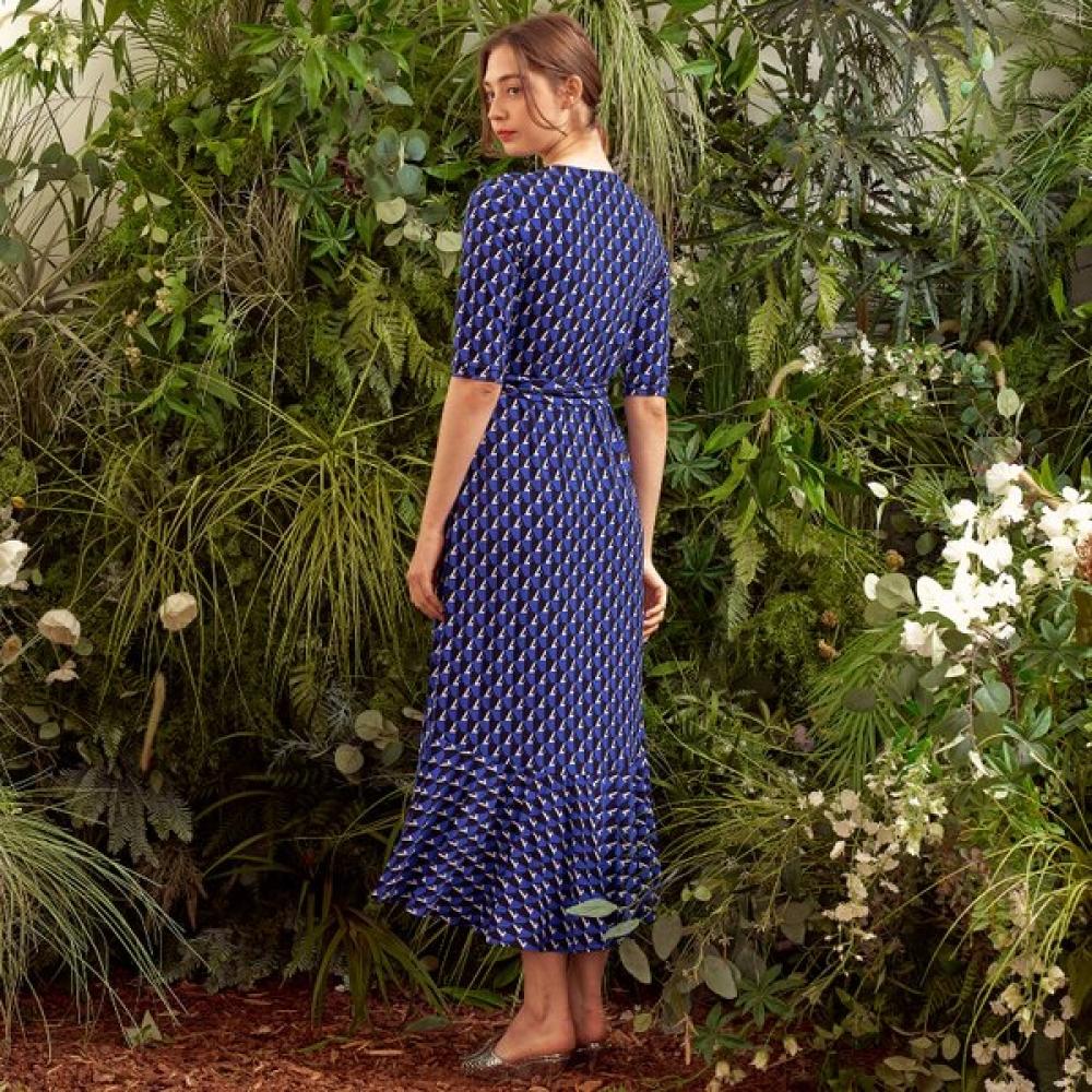 Lipbbam Frill Wrap Dress 3 4 Sleeve Creora Viviane Ldm42dj01