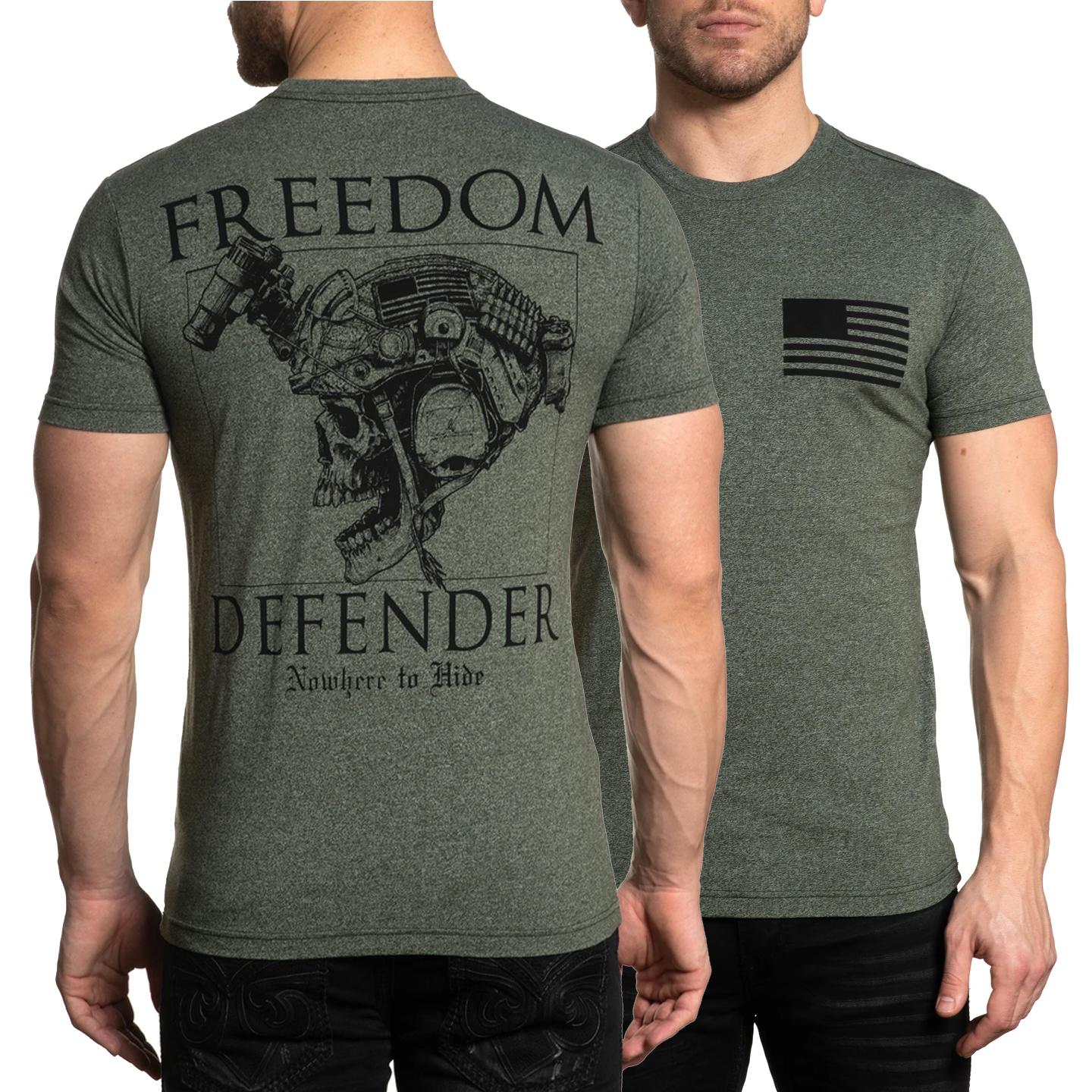 Freedom Defender Tactical Skull Military Grunt TShirt 100 Cotton ONeck Summer Short Sleeve Casual Mens Tshirt Size S3XL S