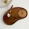 with Coaster Cashew Nut Wood Tray Natural Breakfast Tray Serving Ware Food Dish  Hotel
