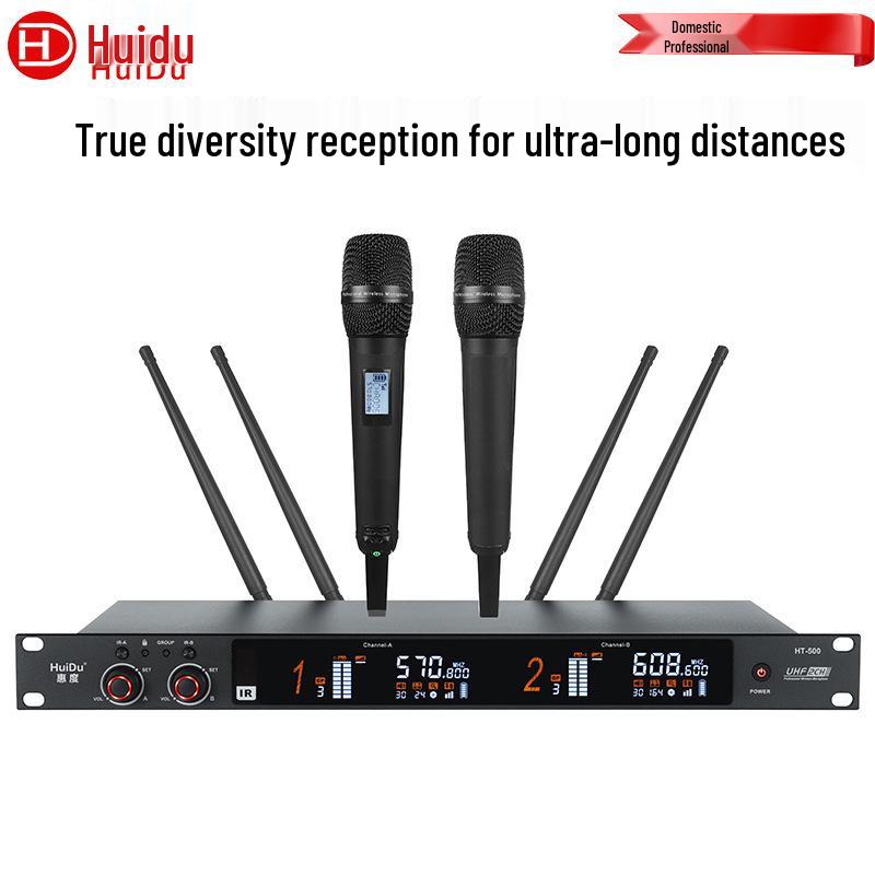 HuiDu HT-500 True Diversity Dual Wireless Conference Microphone System
