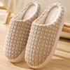 Plaid Cotton Slippers Men's Winter New Velvet Warm Inner Cotton Drag Couple Cotton Shoes Non-slip Silent Wool Slippers
