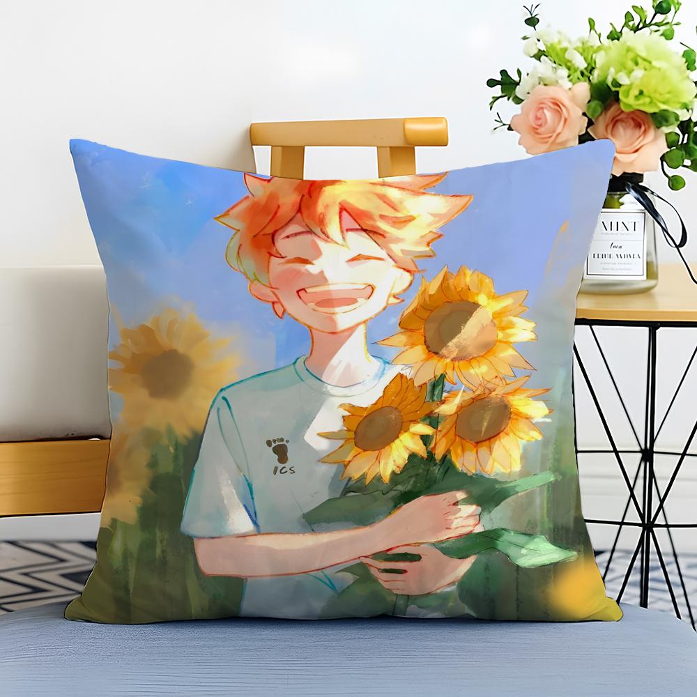 HHaikyuu Cushion Cover Washable Linen Pillowcase Soft  for Sofa Bed Cozy Home Room Decor