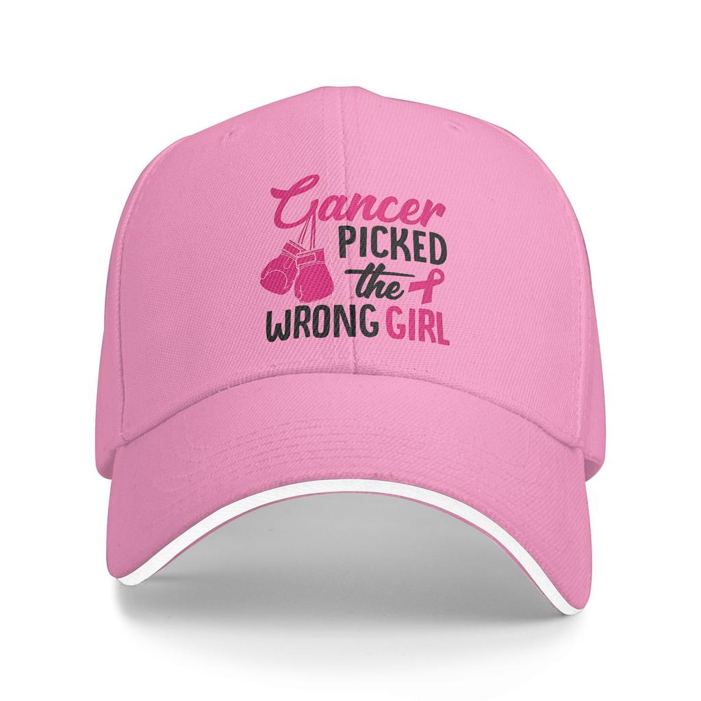 Pink Breast Cancer Awareness Ribbon Sandwich Caps Adult HipHop  Hats Fishing Hat Adjustable Polyester Baseball Caps Summer