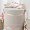 Round Gift Box Ribbon Soft Flannel Present Box for Wedding Candy Xmas Birthdays 3.9 X 6.1in