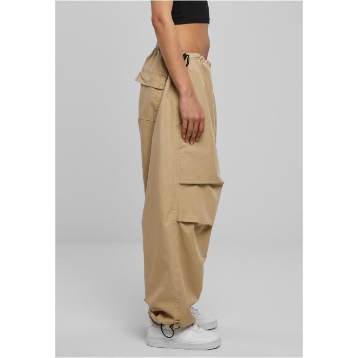 Pantalon parachute - Urban Classics - Wetsand - Beige - Femme - Coupe loose