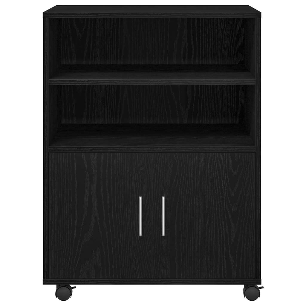 Cabinet with Shelf Black Oak Effect 60 X 48 X 74.5 Cm