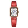 Gedi Women's Gold Square Retro Roman Numeral Leather Strap Quartz Watch – Artistic Daily Gift