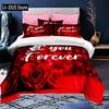 Custom Name Love Heart Valentine's Day 3D Duvet Cover Bedding Set Comforter Linen Pillowcases Wedding Decor Twin King Queen