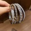 14K Gold-Plated Zircon Starburst Flower Bracelet, Light Luxury Fashion Bangle
