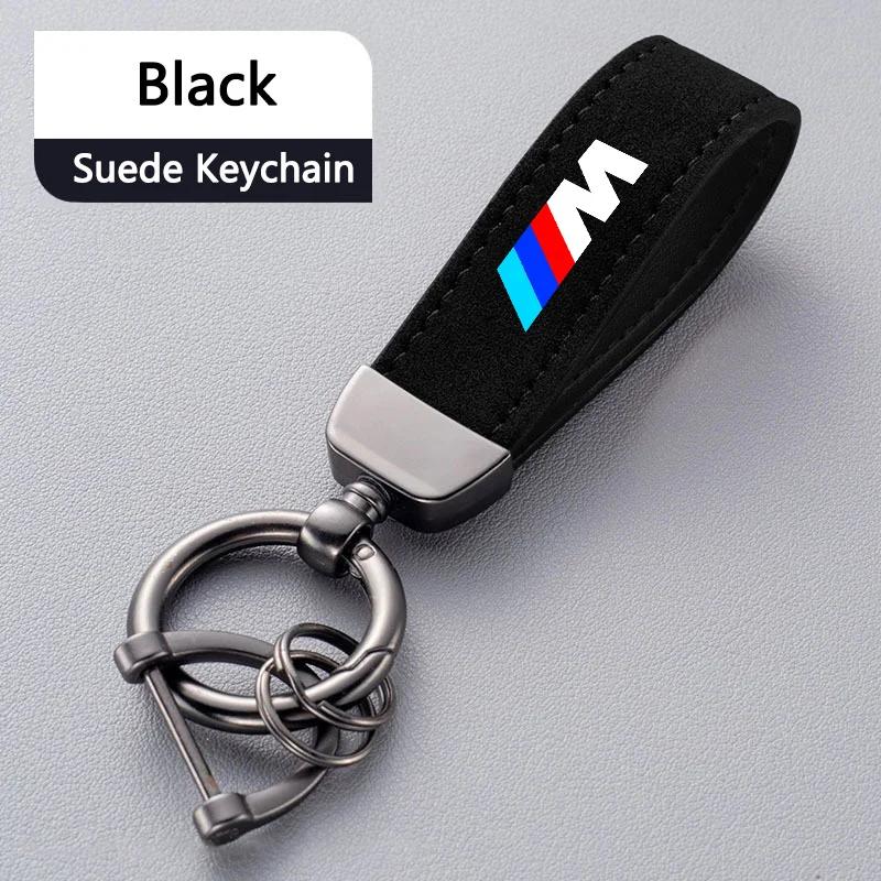 

2025 M Car Suede Leather Keychain Ring Zinc Alloy Key Chain for BMW X1 X3 X4 X5 E46 E90 F20 E60 E39 F10 M1 M2 M3 M5 M6 E87 M P