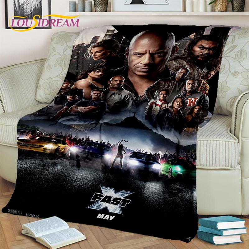 Fast & Furious X 10 Film Druckdecke, Weiche Überwurfdecke für Zuhause Schlafzimmer Bett Sofa Picknick Reise Büro Abdeckdecke Kinder