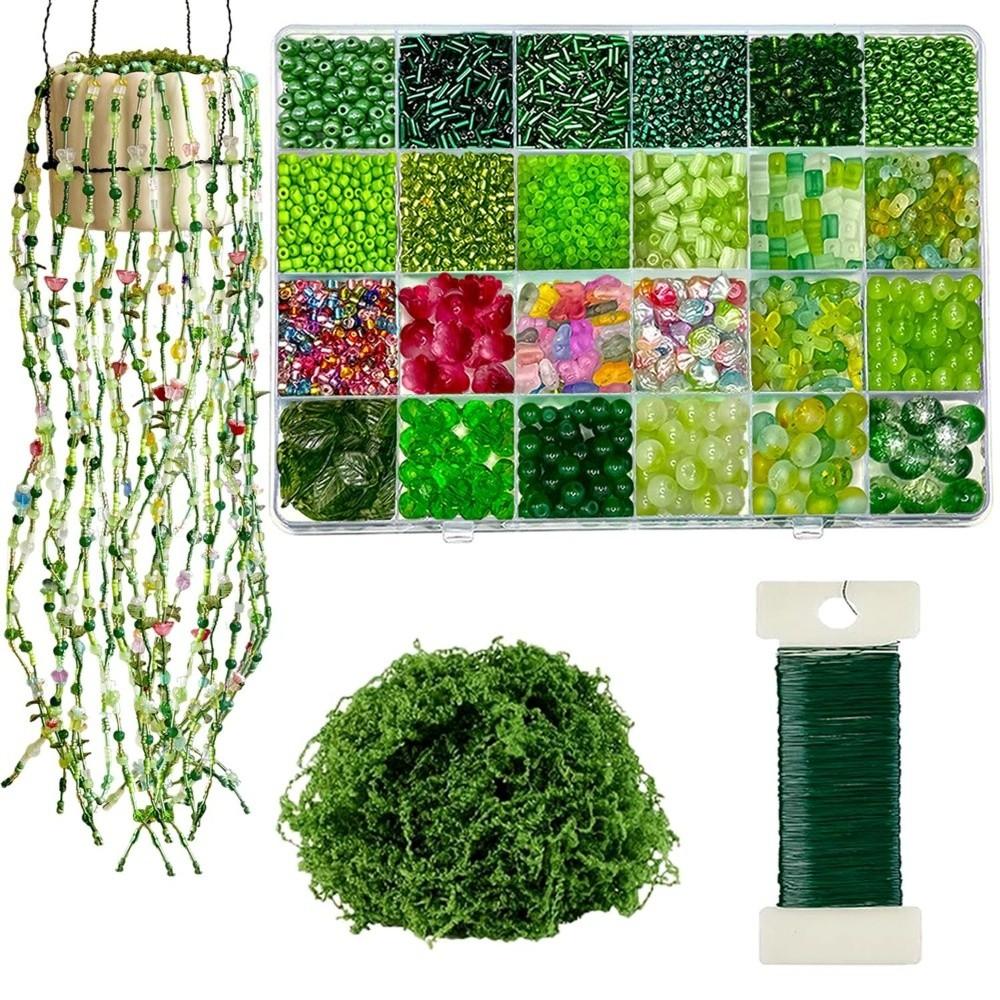Beginner Friendly DIY Beaded Plants Green Series Color Jewelry Making Kit Home Decor Craft