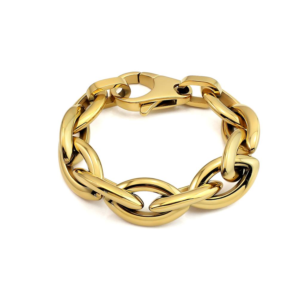 2026 Women's Fashionable 18K Stainless Steel Jewelry Set Chunky Link Necklace Bracelet Combo Big Olive Shaped Jewelry