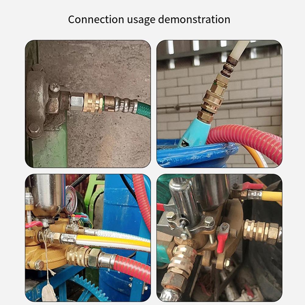 Quick Connector Made from Copper for Agricultural Dosing Plunger Pumps Compatible with High Pressure Hose Systems
