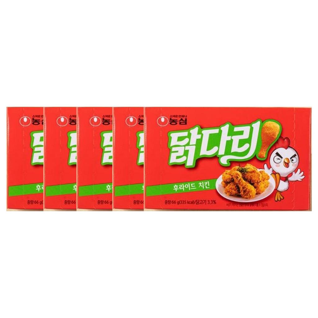 Nongshim Fried Chicken Drumstick Snack Crispy Savory Flavor 66g (Pack of 5)