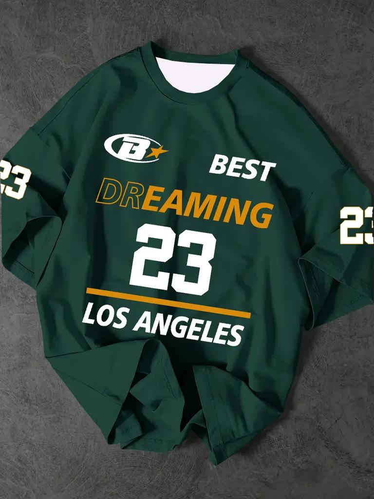 Men's Sports Jersey Los Angeles 23 Print Short Sleeve T-Shirt Summer Graphic Baseball Jerseys Plus Size Women's Sport T-Shirt