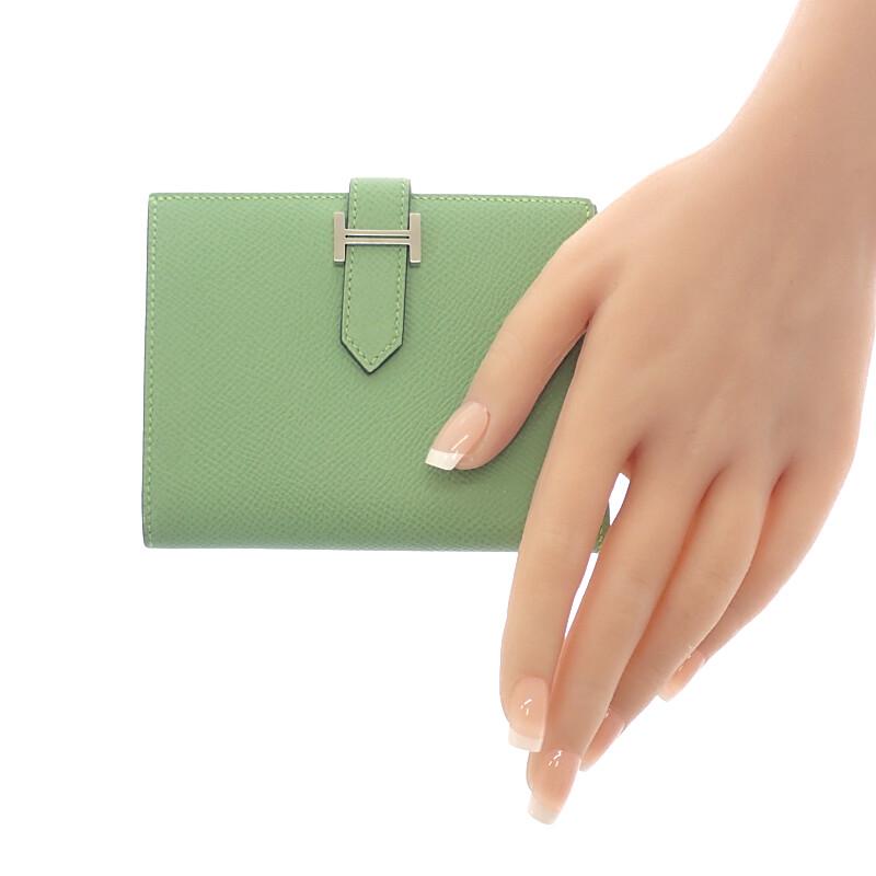 HERMES   Bifold Wallet green Epsom Women