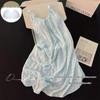 2026 Women's Summer Nightgown: Built-in Bra, Cloud Cotton, Butterfly Flower, Spaghetti Strap, Sexy Home Wear Set