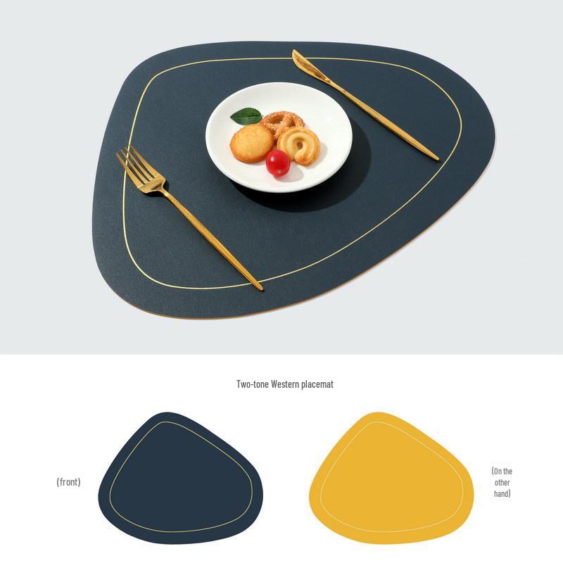 Bordmatte i nordisk stil, dobbeltlag, uregelmessig, varmebestandig, oljebestandig, PVC-lær