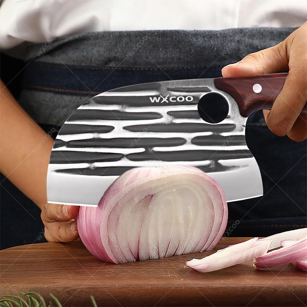 Handmade Forged Kitchen Boning Knife Stainless Steel Knife for Meat Fruit Butcher Slicing Knife Wooden Handle Meat Cleaver
