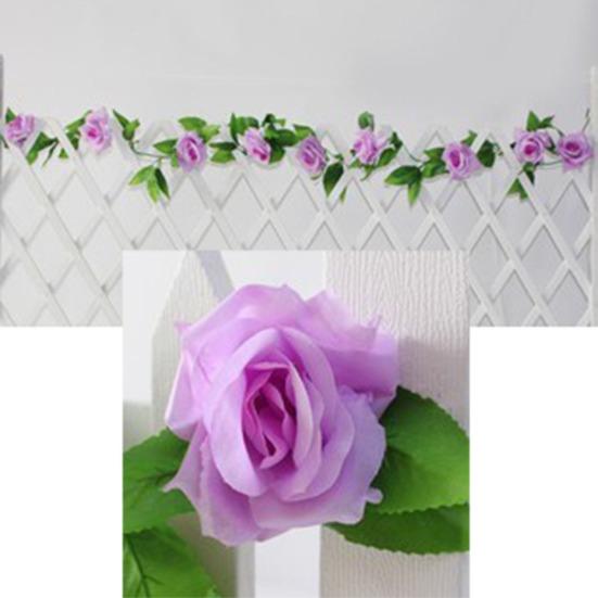 230cm Konstgjord blomma Rose Vine Hängande Garland Party Hem Bröllop Väggdekor