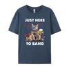 Just Here To Bang USA Flag Funny Beer 4th Of July Cat Lover Men Graphic Tees Mens Clothing Mothers Day