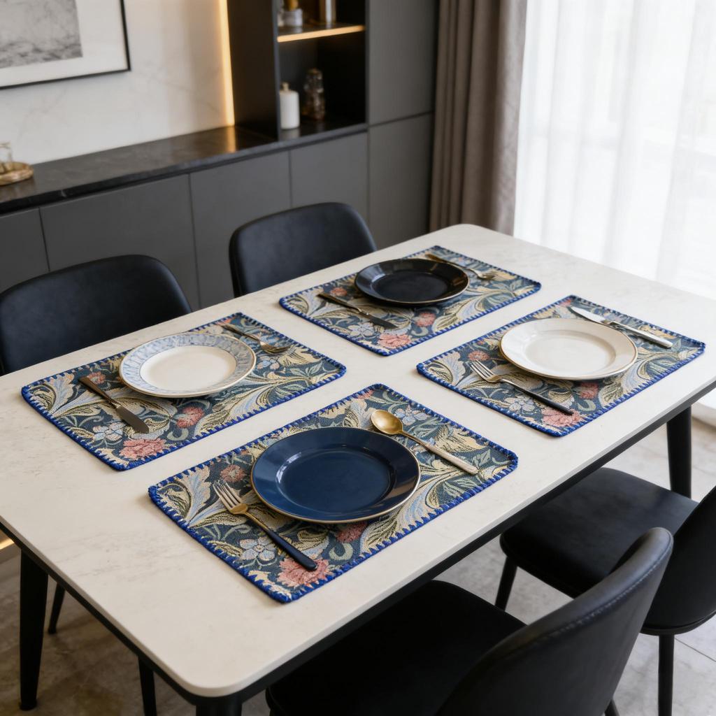 Washable Easy Clean Cotton Linen Dining Mats 12x18 Inch Home Kitchen Restaurant Party Daily Use Decor Rectangular Placemats