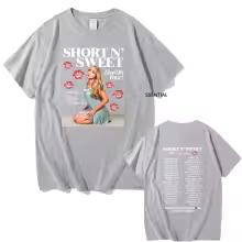 Sabrina Carpenter Singer Print T-shirt Unisex Soft Cotton Short Sleeve Oversized Loose Pop Music Fan Casual Street Fashion Tees 6