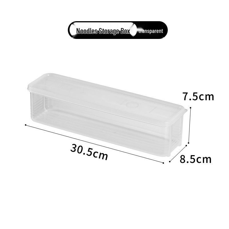 Rectangular Plastic Storage Box for Noodles and Grains, Airtight Lid, Kitchen Food Preservation.