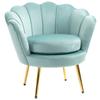 Poltrona de Design Vintage em Veludo Azul, Poltrona de Quarto com Encosto Alto 76x67x74cm, Verde