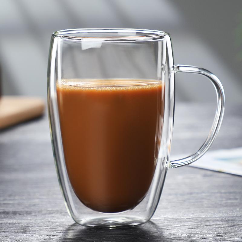 4 Sizes Double Wall Insulated Glass Cup Clear Espresso Coffee Mugs Handmade Beer Mug Tea Milk glass Whiskey Glass Cups Drinkware