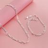 Noble New   Copper 4mm Chain Unisex Bracelet Necklace Jewelry Set Men Women Christmas Gift Wedding Jewelry