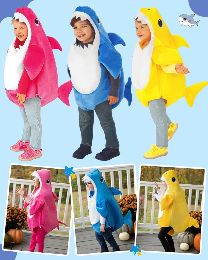 GOKEI Shark Cosplay Costume for Halloween Baby Shark Animal Halloween Cultural Performance 110cm Kids, Costume, Costume, Costume, Kids, Girls, Boys,