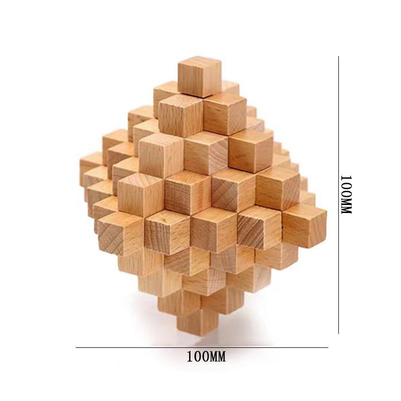 Luban Lock Puzzle Unlock Interlock Game IQ Test Wooden Brain Teasers For Adults Kids Logic Smart Mind Challenge Educational Toys