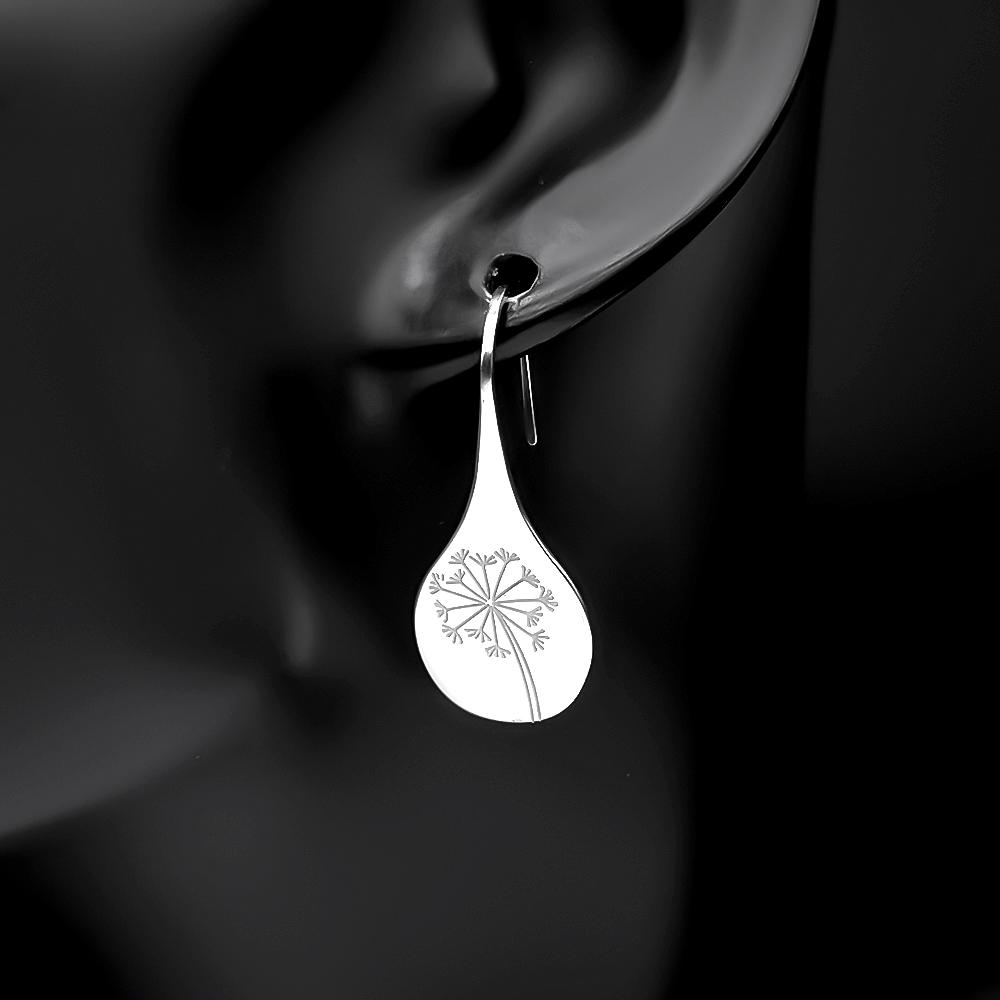 Schnitzblume Löwenzahn Hängeohrring für Damen Edelstahl Weibliche Eleganz Verlobung Hochzeit Schmuck Statement Ohrringe