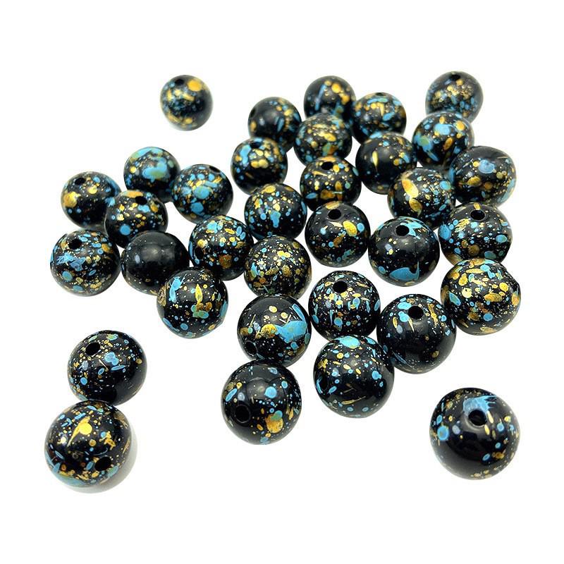 

Ретро Этнические Глянцевые Акриловые Круглые Бусины для DIY Ювелирных Аксессуаров 10mm
