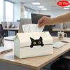 2D Flat, 1pc Tissue Box, Printed On Both Sides, Minimalist Tissue Box Holder with Dandelion Suitable for Home Car Nightstand Decor Decorative Organize