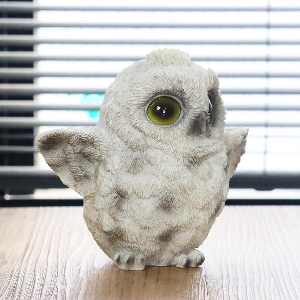 Castle Enterprises Large Feathered Owl Figurine (White) 12cm Long, Set of 10, "No Hardship" - God of Learning in Europe, For Commercial Use