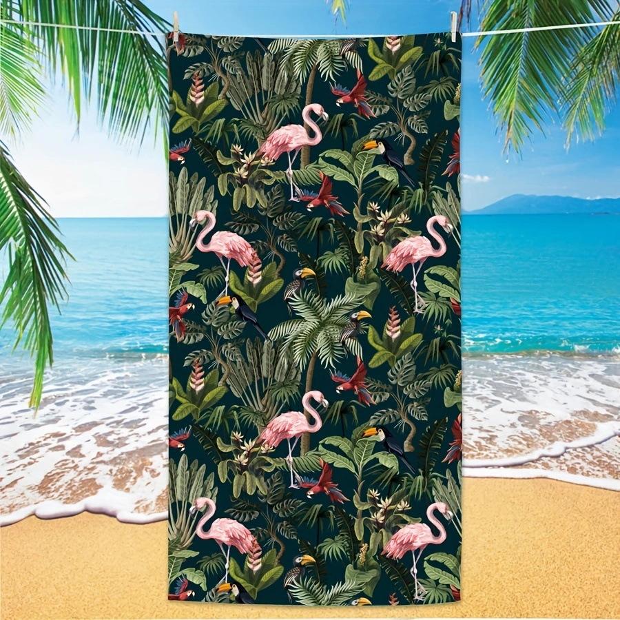 Exotischer Blumendruck Weiches Mikrofaser-Badetuch Groß Wasserabsorbierend Für Strand und Surfen