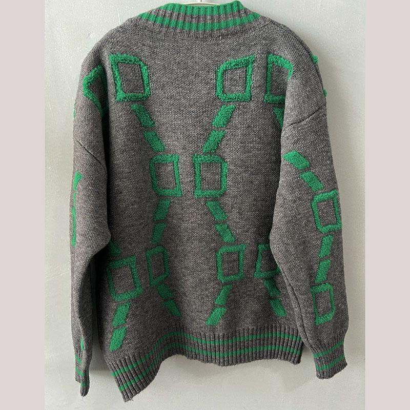 Embroidered Knit Cardigan Women's Loose Sweater V-neck Long Sleeved Single Breasted Buckle Thick Coat Warm Comfortable Casual Commuting Autumn Winter