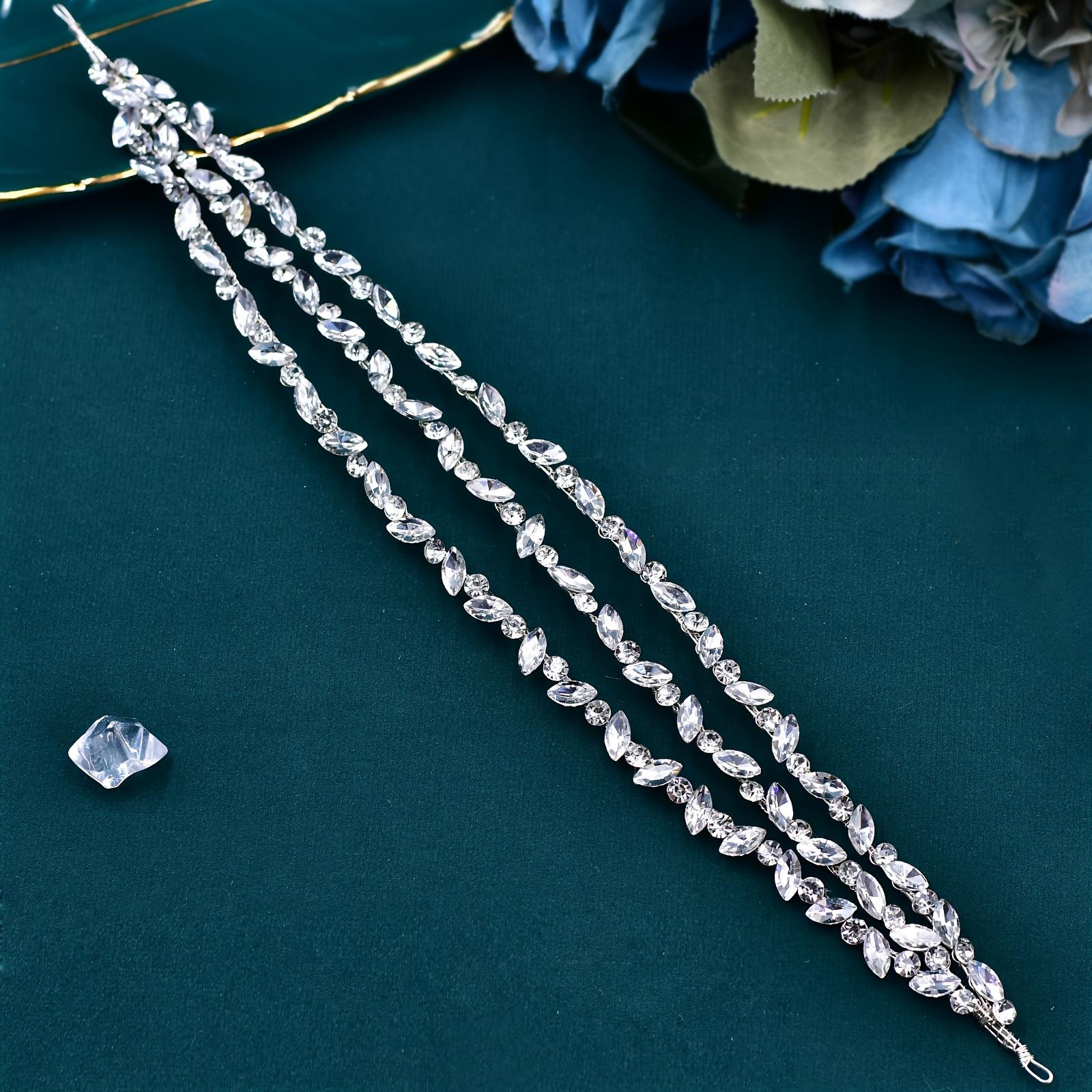 

1 шт., элегантная повязка на голову со стразами, многослойная блестящая повязка для волос со стразами, свадебные украшения для волос, аксессуары