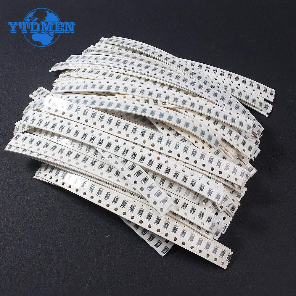 1500PCS Film Resistor 0603 0805 1206 SMD Resistors Assorted Kit 60 Values* 25pcs 0R~10M Resistance Accuracy 1%