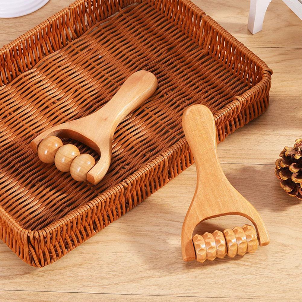 Wooden Roller Massager Therapy Body Massager Face Shoulder Neck Hand Push Rolling Massager Body Soothing Relaxing Massage Tools