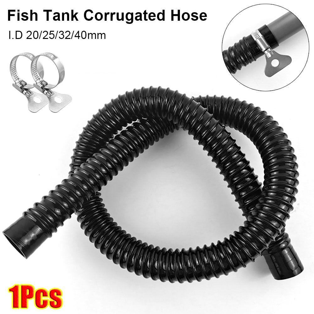 1 szt. Gumowa głowica Wąż karbowany Wąż wlotowy Wąż wylotowy Rurka do akwarium Nowy karbowany wąż akwariowy