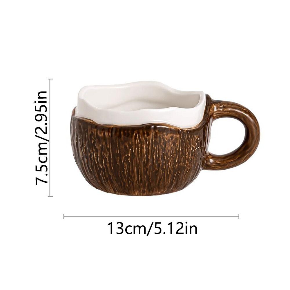 INS Creative Coffee Cup Irregular Imitation Coconut Shell Water Cup Coconut Ceramic Mug Household