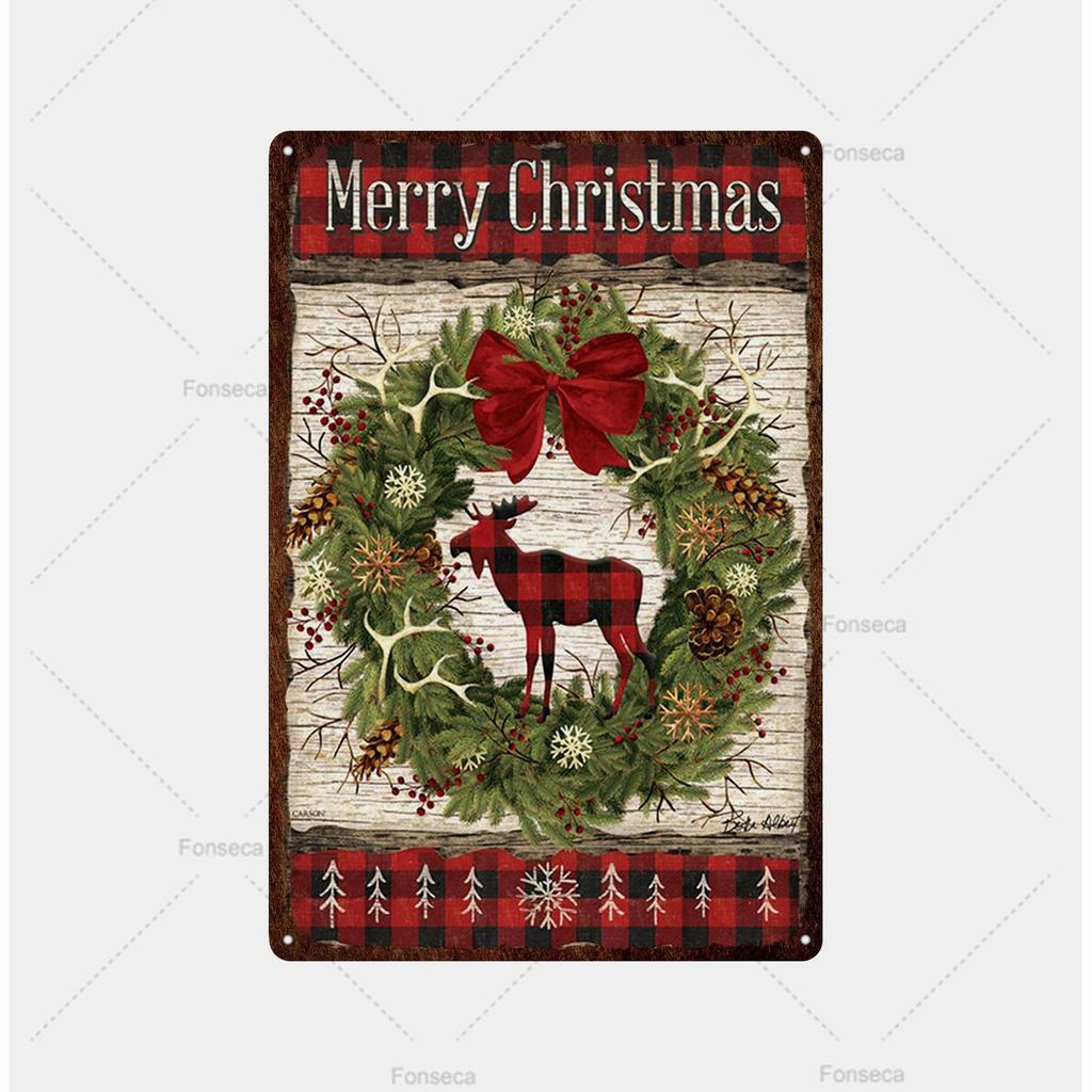 Santa Claus Snow View Metal Sign Vintage Tin Sign Metal Vintage Bar Vintage Wall Decoration Bar Club Metal Poster