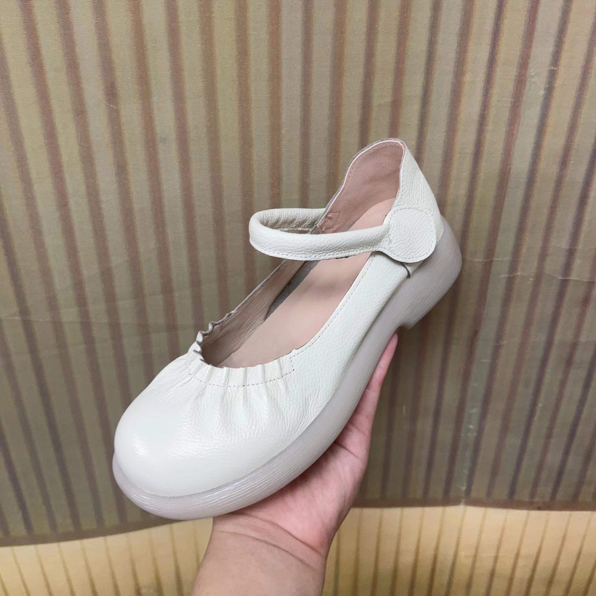 Весна-лето натуральная кожа женская обувь Mary Jane Flat брендовая женская повседневная обувь черный белый размер плюс 41 34 белый 2380₽
